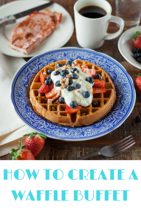 Waffle Buffet - Easy brunch ideas via Cookwith5kids @cookwith5kids mom blog