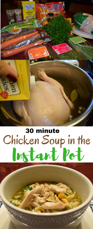 Chicken Soup in the Instant Pot in 30 minutes! via Cookwith5kids @cookwith5kids mom blog