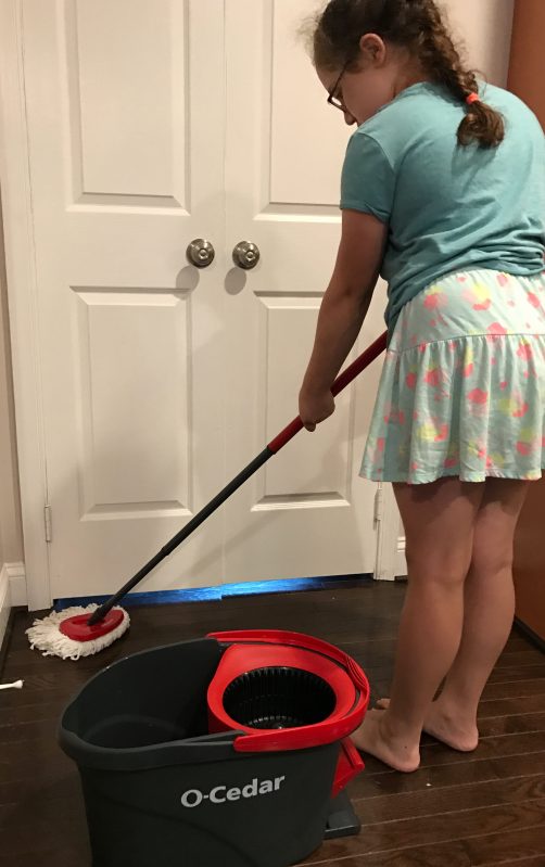 Chores for kids can be fun with the right tools. O-Cedar easy wring mop and bucket system