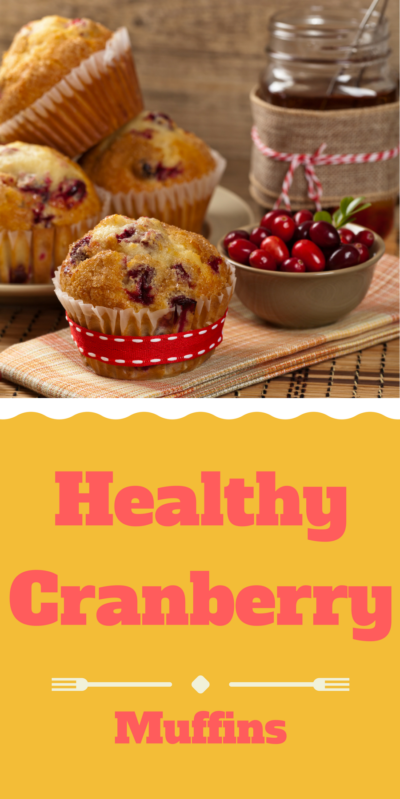 Healthy cranberry Muffins. Recipe at www.cookwith5kids.com