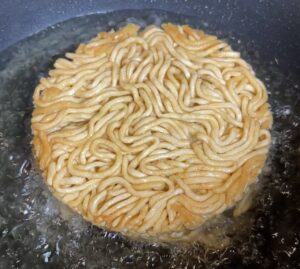 light brown fried ramen noodles